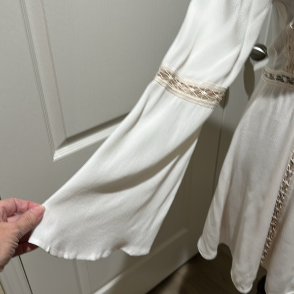 For Love of Lemons beige lace hippie boho dress. M - Picture 4 of 15